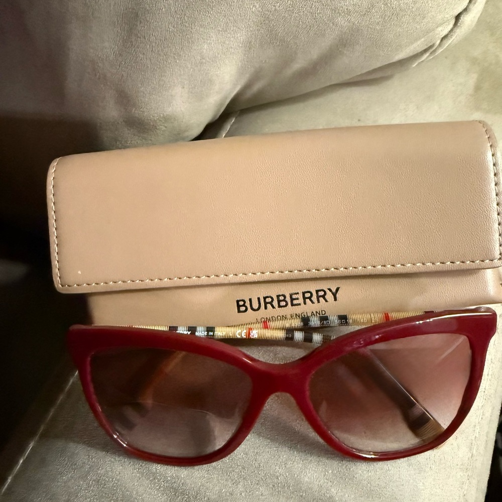 Burberry Red Sunglasses with Case